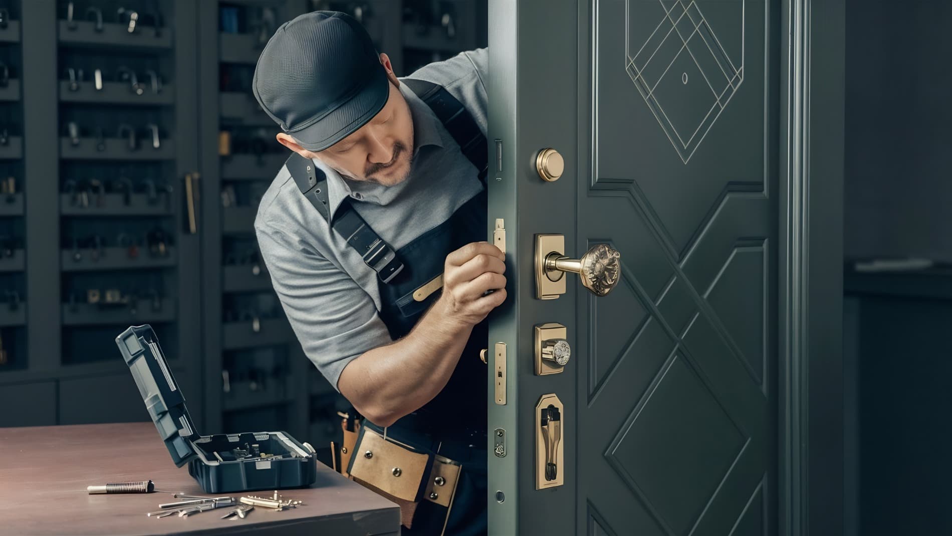 cerrajero cambiando la cerradura